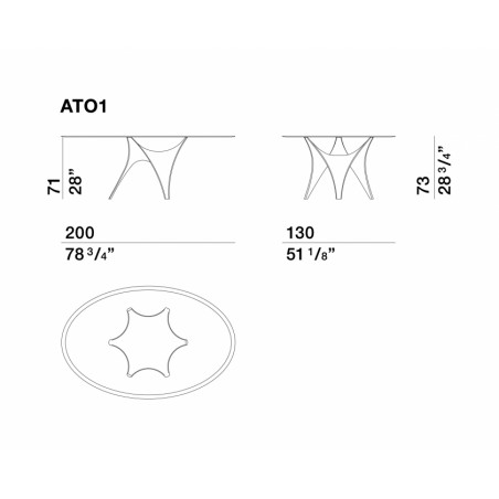 Molteni&C - Tavolo Arc in Vetro