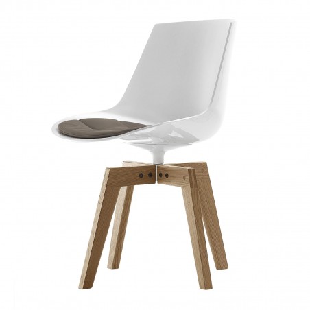 MDF Italia - Flow Chair girevole - 4 gambe in rovere