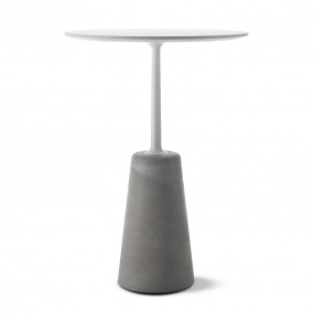 MDF Italia - Rock Table - base stretta in cemento naturale