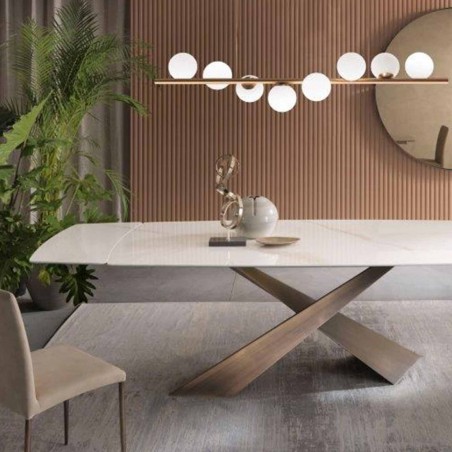 Riflessi - Table Living Extensible - Plateau en Ceramique