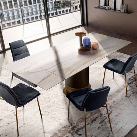 Eforma - Cilindro Table Extensible - Plateau en Ceramique