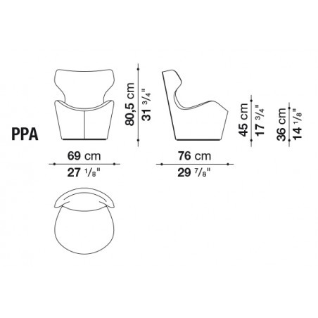 B&B Italia - Fauteuil Piccola Papilio