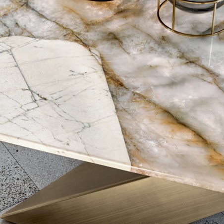 Riflessi - Tavolo Living Dimensioni Custom - Piano in marmo