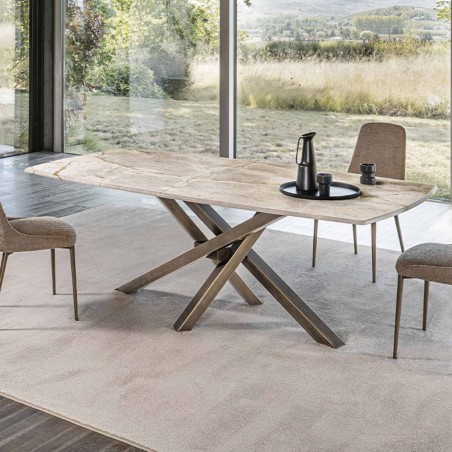 Riflessi - Tavolo Shangai Dimensioni Custom - Piano in marmo