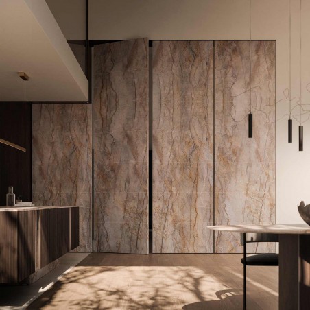 Modulnova - Vertical + Bilico Pietra + Glass Kitchen