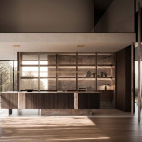 Modulnova - Vertical + Bilico Pietra + Glass Kitchen