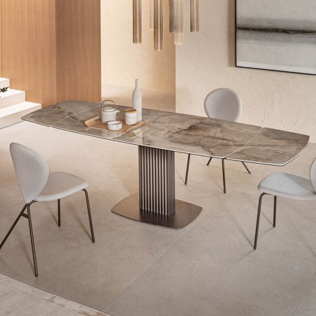 Riflessi - Sabino Table Extensible avec Base Onda