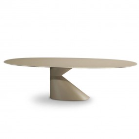 Lago - Chapeau Lacquered Glass Oval Table