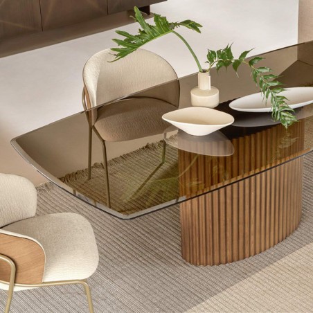 Riflessi - Enea Table with wood Base